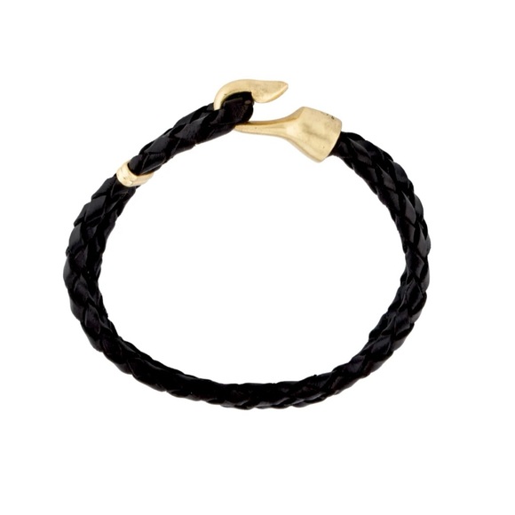 Lulu Frost Black Leather Harpoon Hook Bracelet Unisex - Picture 9 of 10